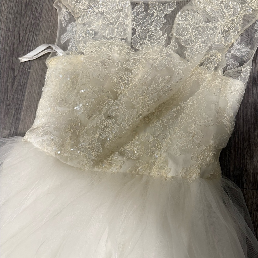 Women’s David's Bridal Cream Lace Formal wedding dress